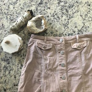 corduroy lilac button mini skirt NWOT